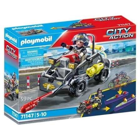 PLAYMOBIL 71147 Transformable Bandit Quad, Police Officers Elite Unit, City Action, 5 år och uppåt