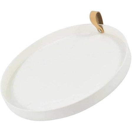 Rund plastbricka vit