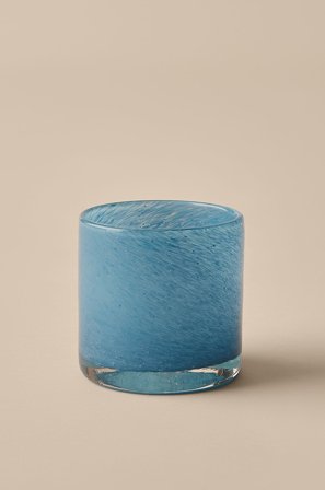 &Home - Lysestage/krukke Ruby Small højde 10 cm - Blå - Lysestager & lanterner - Fra Homeroom