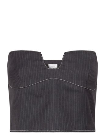 Larissa Pinstripe Top Grey Hosbjerg