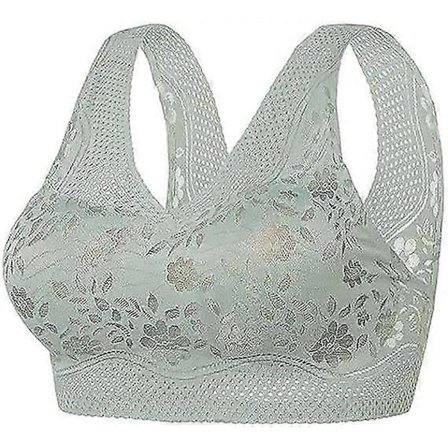 Ortopedisk BH for Kvinner, Anti-Henge BH for Eldre Kvinner, Holdningskorrigerende BH, Pustende Push up BH - Xin Green_ma