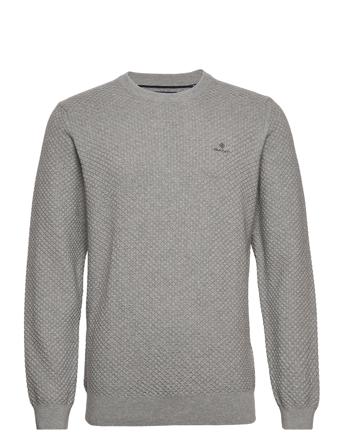 D1. Cotton Texture C-Neck Grey GANT