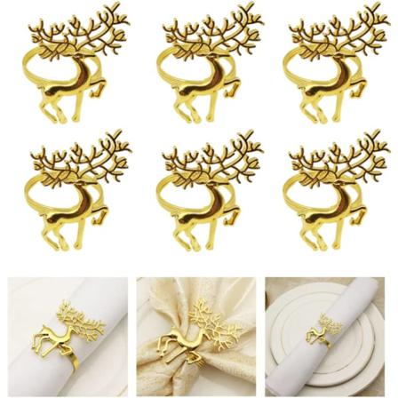 6 St Julbordsdekoration Renring Guld