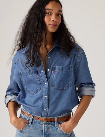 Levi's Teodora Western Shirt Going St - Blue - S