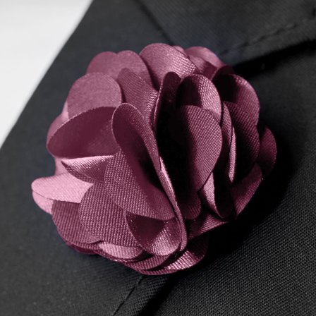 Flor de solapa borgoña para hombres - Alfileres de solapa con flores