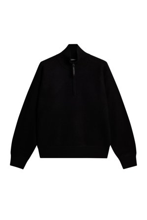 J.Lindeberg - Bon Boiled Wool Quarter Zip - Black - Mann - L