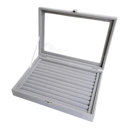 Manchetknapper Bakke Showcase med Klart Låg til Øreringe Bryllup Brude Brocher