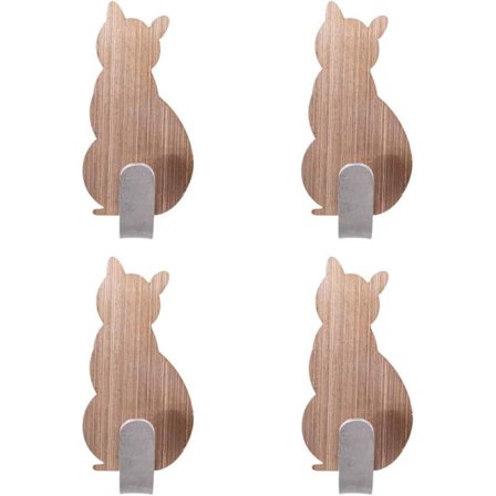 4 stk. Håndklædekrog Selvklæbende badekåbekrog Kreativ Kat Deco Vægkroge Rustfrit stål Håndklædestativ Tøjkroge til badeværelse køkken (Rosegold)