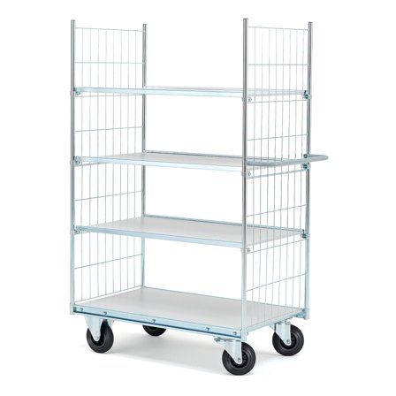 Etagenwagen CARRIER mit 4 Böden, 1000 x 600 mm, verzinkt