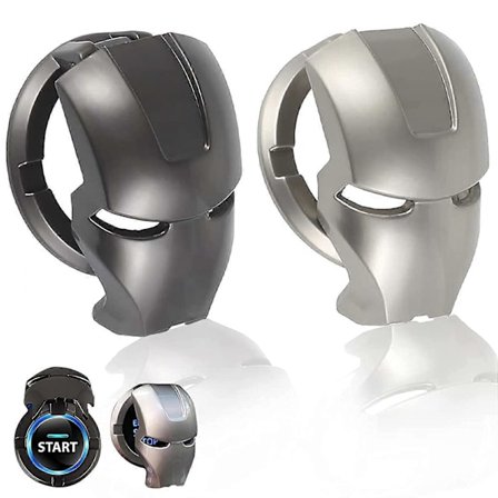 2 stk. Motorstart-Trykknapring, Motorstart-Stop-Knappen Cover, Startknappen Cover, til Beskyttelse af Bilstartknappen