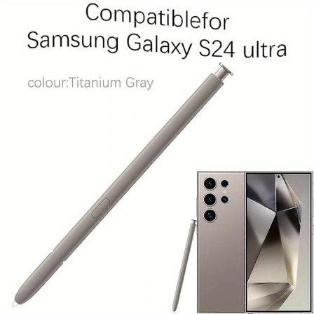 S24 Ultra Stylus Pen til Galaxy S24 Ultra 5G - Præcision 0,7 mm Spids, 4096 Trykniveauer, Trådløs, Kompatibel med Alle Versioner Titanium Grå Tita...