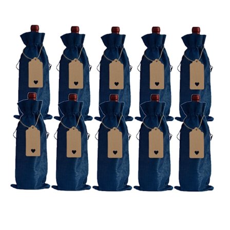 Tote Bag 10 stycken högkvalitativa jute-vinpåsar och presentkort
