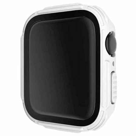 Apple Watch 44mm electroplated cover with tempered glass screen - White