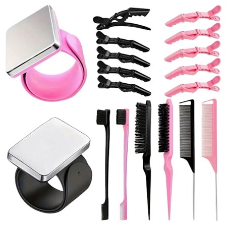 18 kpl Hiustarvikesetti Hiusklipsit Magneettinen Rannepinoteline Hiuskampa