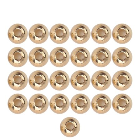 25 stk. Fluebinding Tungsten Legering Perler Runde Nymfe Hoved Kugle Fiskegrej Golden(2.4mm)