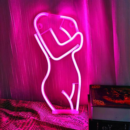 LED Pink Lady Neon-kyltti Sopii Makuuhuoneeseen, Olohuoneeseen, Kahvilaan, Baariin, Klubille, Hääjuhliin, Koristeluun, Neonvalot, Mukautettava Neon