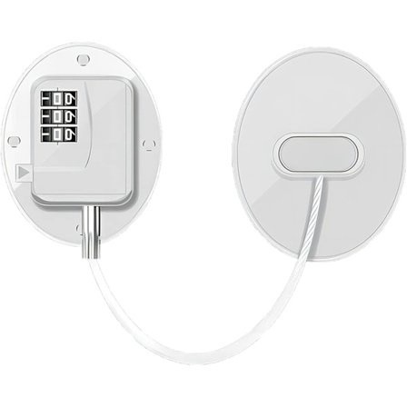 Kyl Lås Ingen Borr Skåp Lås, Lim Kod Kylskåp Lås Fönster Säkerhetslås Starkt Lim Kodat Lås (Vit)