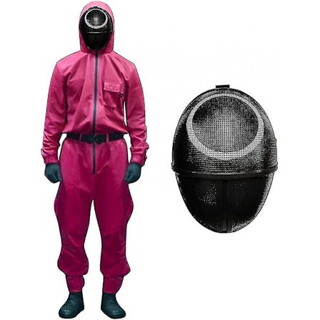Unisex Squid Game Kostume Jumpsuit + Squid Game Maske Halloween Outfit Gaver_c_x