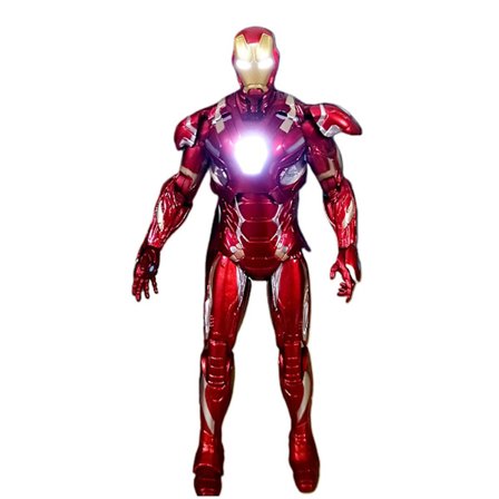 Iron Man Modell Anime Avengers Figur Lysende Pvc Simulering Action Miniatyr For Barn