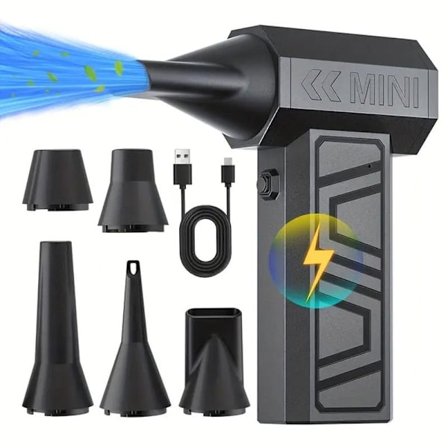 Oppladbar Rengjøringsblåser Turbo Jet Vifte 105000 RPM Bil Snøfreser 4 Gir Justerbar Bærbar