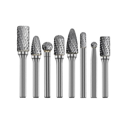 8 stk. karbidfilsett 1/4 tommers diameter dobbel kutt sliping polering skjæreverktøy for trykkluftsliper