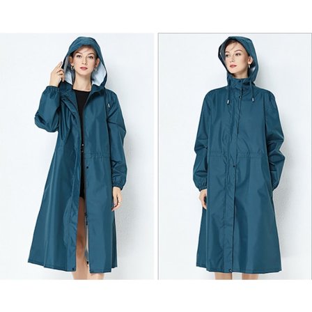 Trendy vindjakke regnjakke, lett og pustende, ensfarget blå