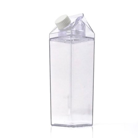 1000ml Transparent Mjölkvattenflaska Dryckesgods Shaker Sports Square Mjölkvattensaftflaska för utomhusklättring Camping