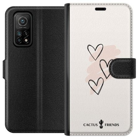 Kompatibelt Plånboksfodral till Xiaomi Xiaomi Mi 10T Pro 5G Cactus and Friends - Soft Romance Sketch