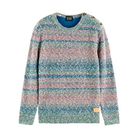 Scotch & Soda, Round-neck Knitwear Blauw, Heren, Maat:M