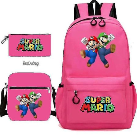 Ryggsäck Super Mario Teenage 3 st/set Barn Ryggsäck Tonåringar Ryggsäck Flickor Pojkar Skolväska Tillbaka till skolan Present Mochilas