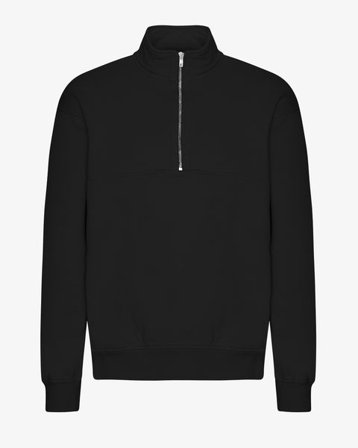 Organic Quarter Zip - Deep Black - Male - XS