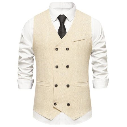 Herre Slim Fit Dobbeltknappet Dressvest
