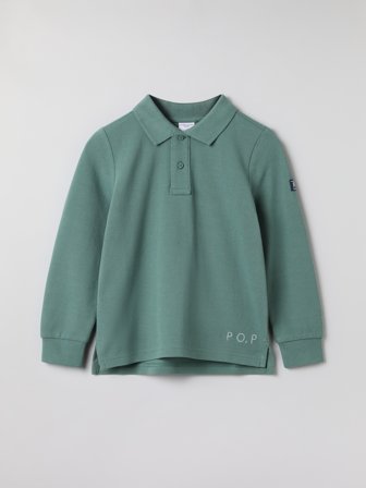 Polarn O. Pyret - Long-sleeve polo shirt - 86 - Childrenswear - green
