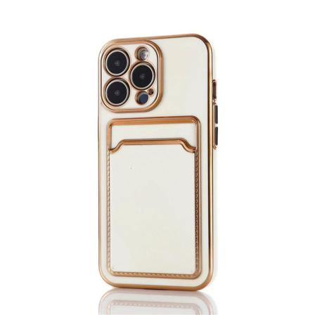 Iphone 13 Skal Plånbok Korthållare Silikon Vit Rosa Guld White One Size
