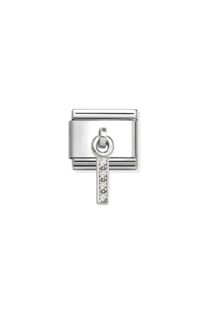 CHARMS Letter cz & 925 Sterling Silver I