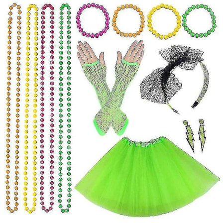 Kvinne 80-talls Fancy Dress Retro Party Kostyme Sett