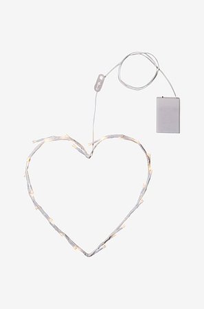 Jotex - Crispy Sydän 27cm Valkoinen - Osta Joulun koristevalot Jotex