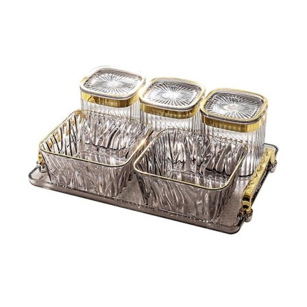 Aptitretare Tallrik Godis Nötter Serveringsskål Displaybehållare Bärbar Med Lock För Fest Bröllop