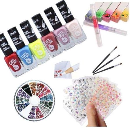 Neglesæt - Dekorationssæt - Neglelak, Rhinestone, Negleklistermærker