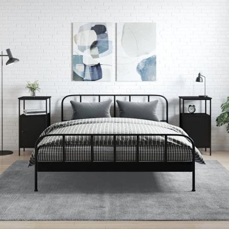 Maison Exclusive - Natborde 2 stk sort 41x31x80 cm ingeniørtræ