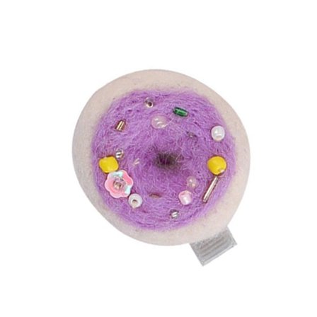 2 stk. Nonwoven Doughnuts Hårklemme for barn Elegant hårnål Duckbill-klemme Side Barrettes for kvinner Sidepannelugg Hårstylingklemme, lilla