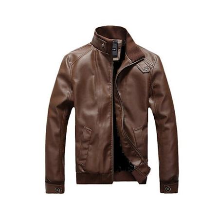 Rento vetoketjullinen Slim Bomber -tekonahatakki miehille, ruskea Brown L