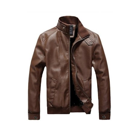 Miesten rento vetoketjullinen slim-bomber-nahka-takki