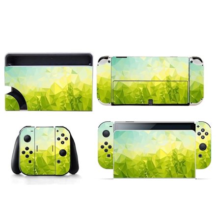 Lämplig för switch OLED-klistermärken, cool design, dammtät, reptålig och färgglada klistermärken (grön)