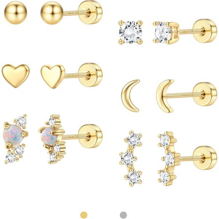 Fine Hypoallergeniske Flade Øreringe til Kvinder Trendy | 14K Guldbelagte Bruskøreringe Helix Conch Tragus Piercing Smykker