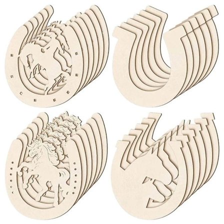 Hevosenkengän muotoinen puinen tyhjä kortti