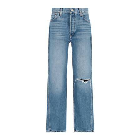 Re/Done, Straight Jeans Blauw, Dames, Maat:W26