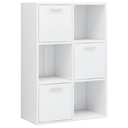 Vidaxl Förvaringsskåp Vit Högglans 60x29,5x90 Cm Spånskiva Vit