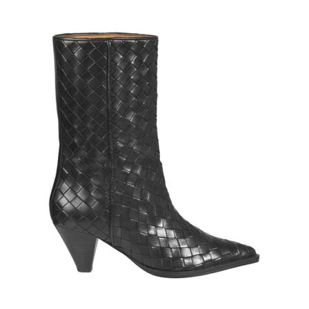 Dwrs, Samara - Westernboots - gevlochten leer Zwart, Dames, Maat:39 EU