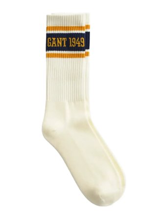GANT Logo Stripe Sport Socks - Cream - 40-42